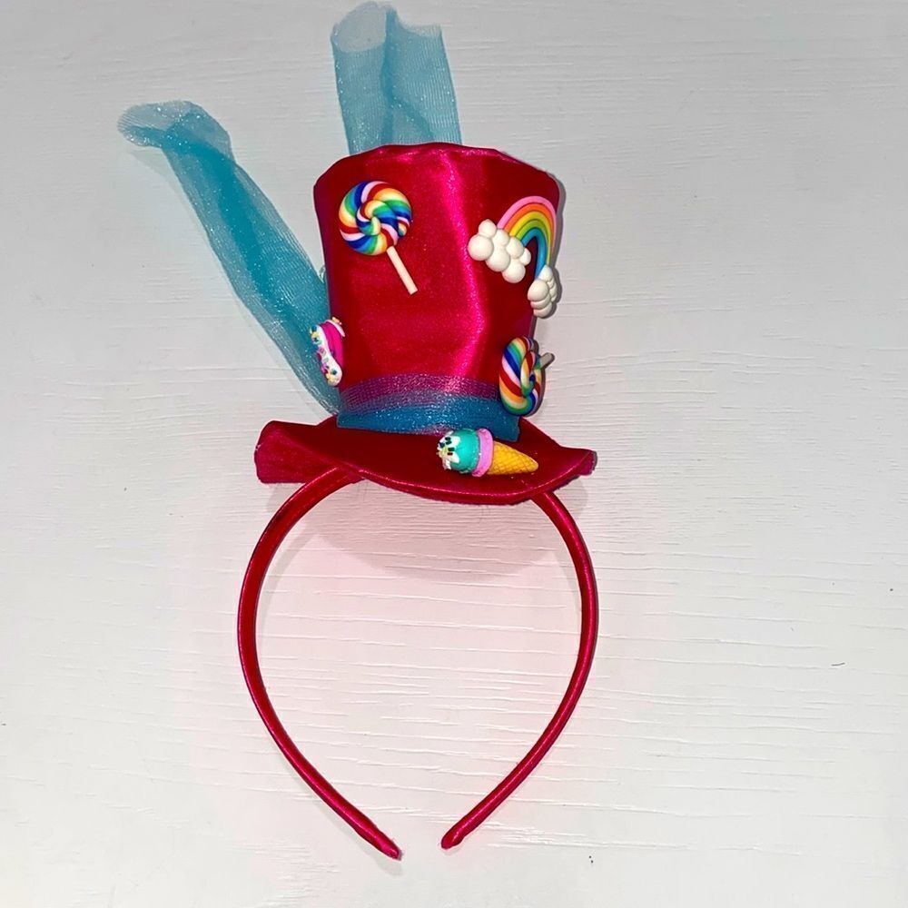 Halloween Candy Headband Top Hat One Size Pink